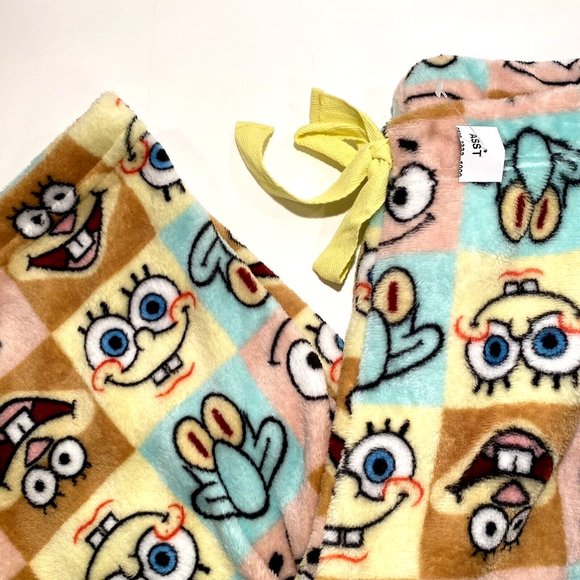 SpongeBob Pajama Pants Cozy Fuzzy Patrick, Squidward, Sandy Soft Lounge PJ Pants - Picture 12 of 15